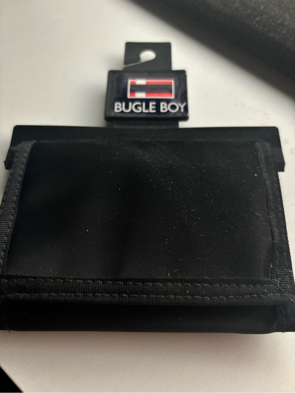 Bugle Boy Black Nylon Tri-Fold Card & Key Holder